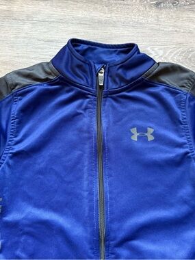 ✝️ Under Armour | Blue Full-Zip Track Jacket with Charcoal Grey Accents • 5T